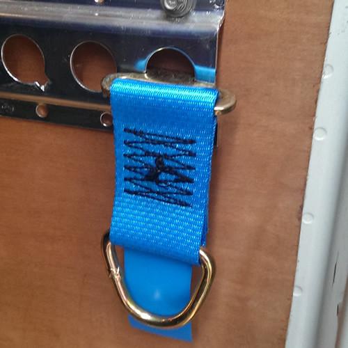 Lashing Extension for 1806 Load Track - 1200kg shown with metal clip and hook, designed for secure vehicle load restraint.