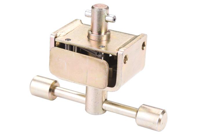 Close-up of R10 Ratchet Tensioner, showcasing its metal construction with two screws, designed for durability and enhanced resistance to saltwater.
