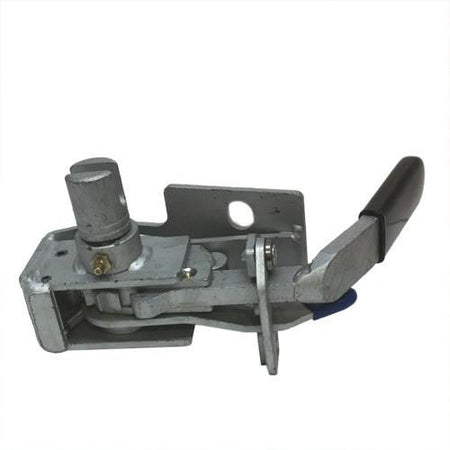 R45TW Ratchet Tensioner, a metal latch with a black handle, designed for Lawrence David trailers; suitable for secure load restraint on commercial vehicles.