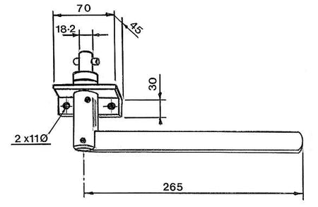 R52 Ratchet Tensioner technical drawing, featuring a 18.25mm dia pinned spindle, zinc-plated finish, designed for SDC Trailers Ltd.