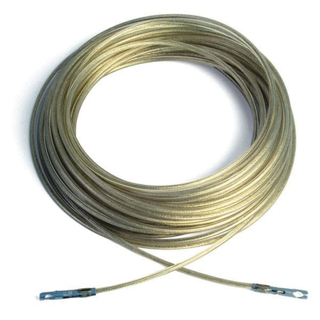 36.5 Metre TIR Cable, shown as a close-up of a 6mm PVC-coated wire with terminals, designed for securing curtainsided vehicles, aligning with TIR Convention standards.