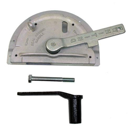 Lifeguard Lock 75-10 Assy Surface Mounted close-up, showcasing its metal construction and internal release, designed for Whiting Shutter Doors from Nationwide Trailer Parts Ltd.