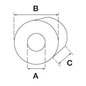 Roller HACO for Bar Cargolift Tail Lift, compatible with parts 101117999 & 01.117999, featuring POM material with detailed diagram dimensions.