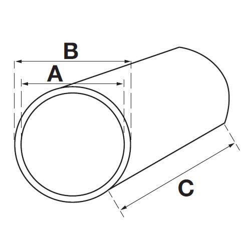 Diagram of synthetic HACO bearing for Bar Cargolift Tail Lift, interchangeable with parts 101117904, dimensions A=35mm, B=40mm, C=50mm, made from durable polymers.