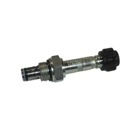 Close-up of a metal valve cartridge designed for Dhollandia tail lifts, showcasing its detailed construction and essential role in large commercial trailer systems.
