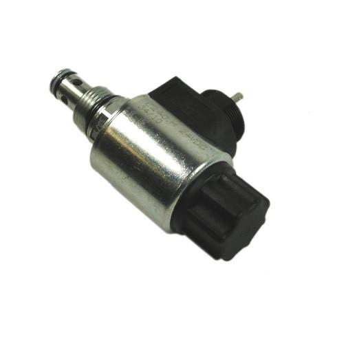 Close-up of a Valve Assembly 24V Hydac, featuring connectors, designed for Dhollandia tail lifts, available at Nationwide Trailer Parts Ltd.